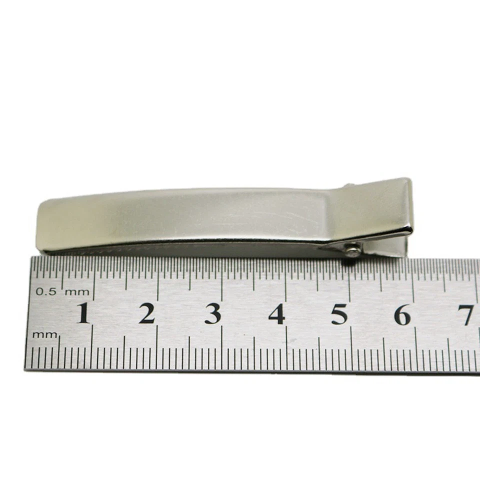 Hágalo usted mismo Pinzas para el cabello de cocodrilo plateado - 35/48/58/78 mm Pinzas de pellizco curvas con dientes Foto 4 de 4