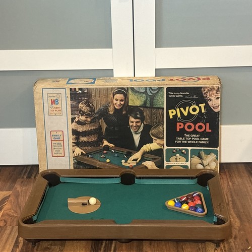Vintage Milton Bradley Pivot Pool Table Top Game 1972 Complete w/ Original Box