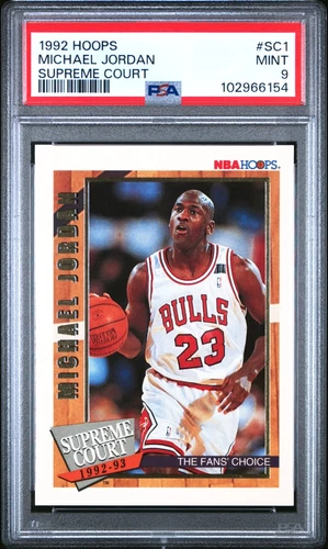 MICHAEL JORDAN~1992 NBA HOOPS SUPREME COURT PSA 9 MINT INSERT CARD #SC1~NEW CASE