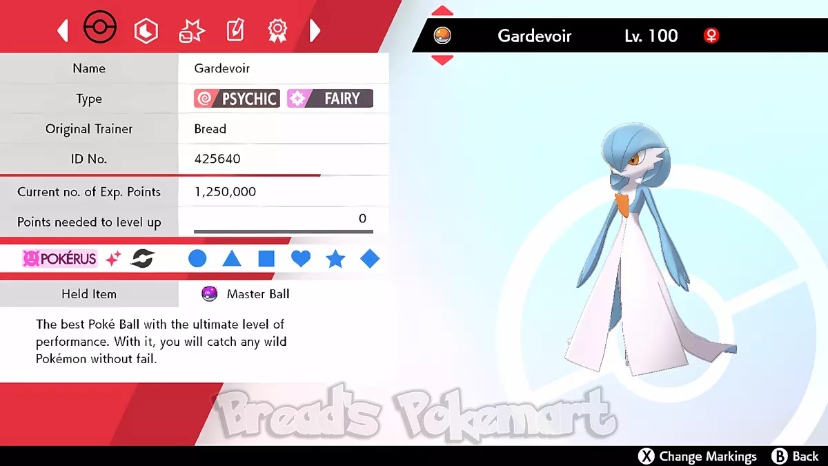 GARDEVOIR ✨ Ultra SHINY 6IV ✨ Pokemon SWORD and SHIELD lv100 EVs +MasterBall