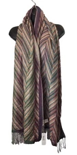 Charming Charlie Scarf Wrap Unisex Fringe Chevron Print Multi New Tags Flaw