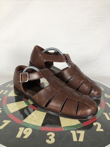 Cole Haan Men Leather Sandals Brown 