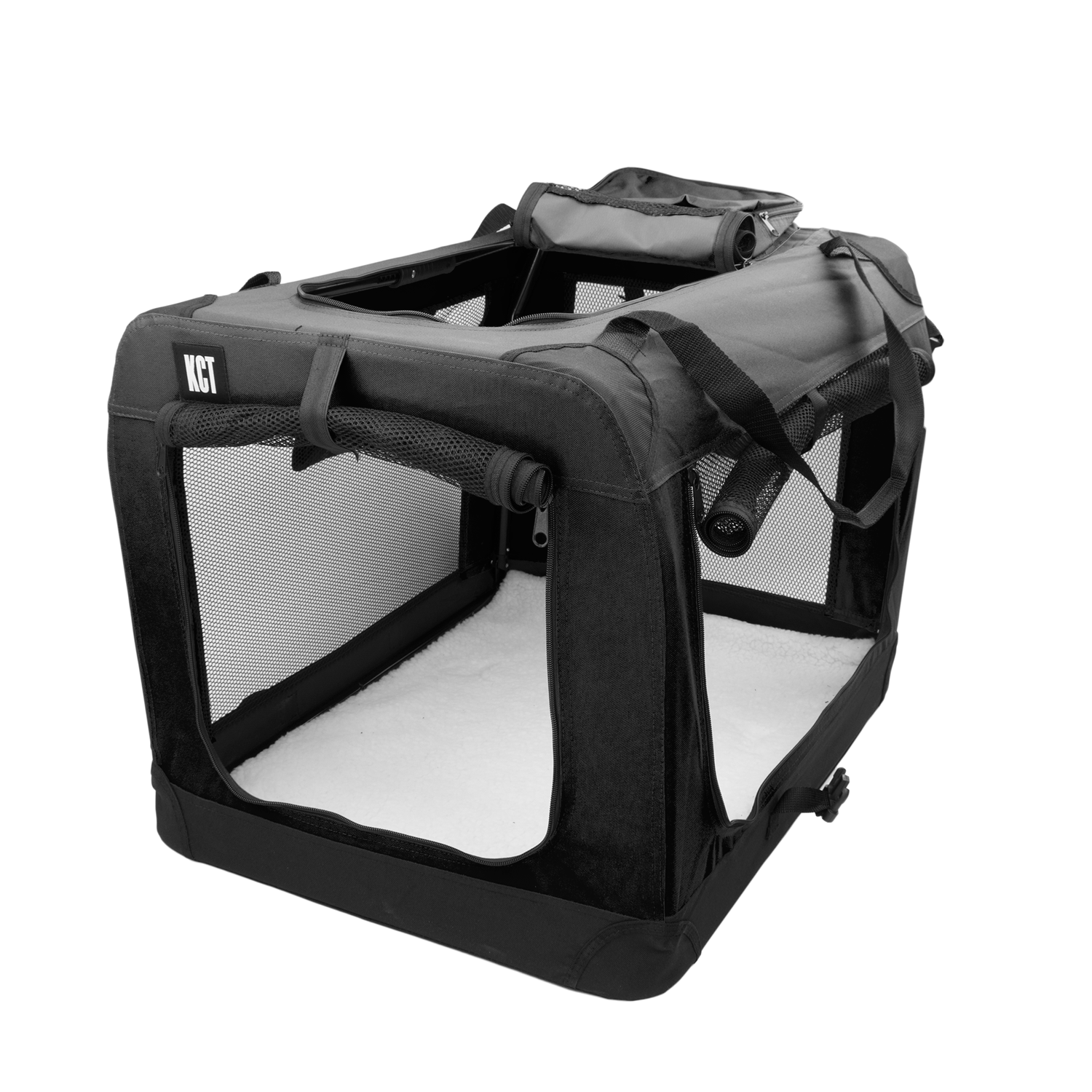KCT EXTRA LARGE XL BLACK FABRIC PET CARRIER CRATE PORTABLE CAT TRAVEL
