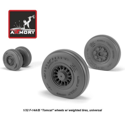 Armory Models AR AW32309 Scale 1/32 F-4A/B Tomcat early wheels w/ weighted tires