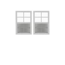 Shed Windows and More 2 Pack Shed Window 12" X 18" White Flush Playhouse Window 