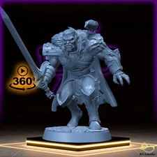 Gazzmal | Orc Barbarian | Half-Orc Fighter | Paladin miniature for Tabletop game