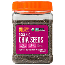 Betterbody Foods Organic Chia Seeds with Omega-3, Non-Gmo, Gluten Free, Keto Die