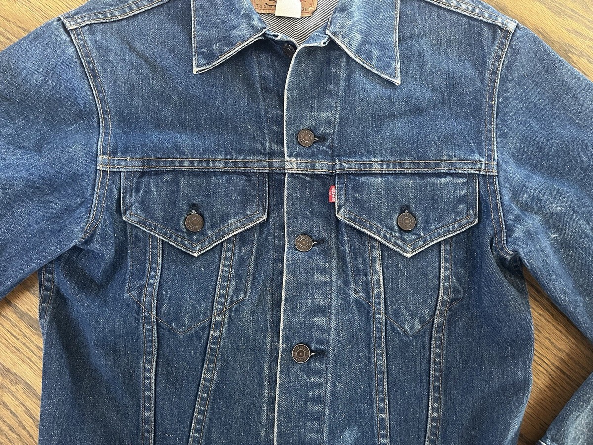 70’s Levi’s 70505 Vintage 70s Levi's Men's Denim Blue Jean Jacket - Size 36 - 70505