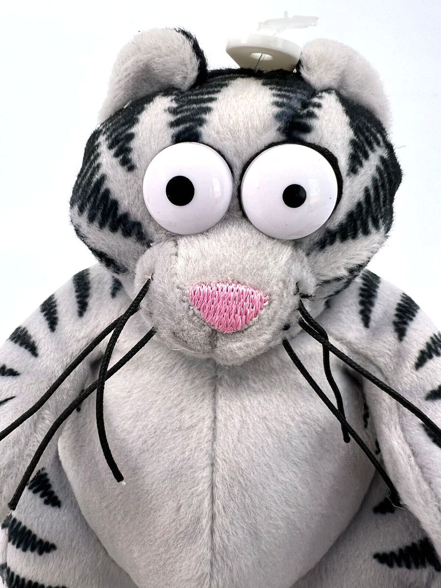 Baby Kliban Plush Grey Tabby Cat Sitting NEW 5.5in Hang Tags Crazy