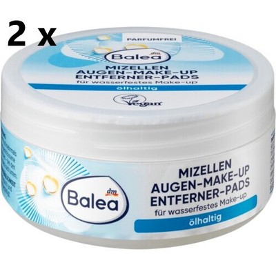 2x Balea Micellar Eye Makeup Remover Oily  Cleansing Waterproof Makeup 2 x 50pcs