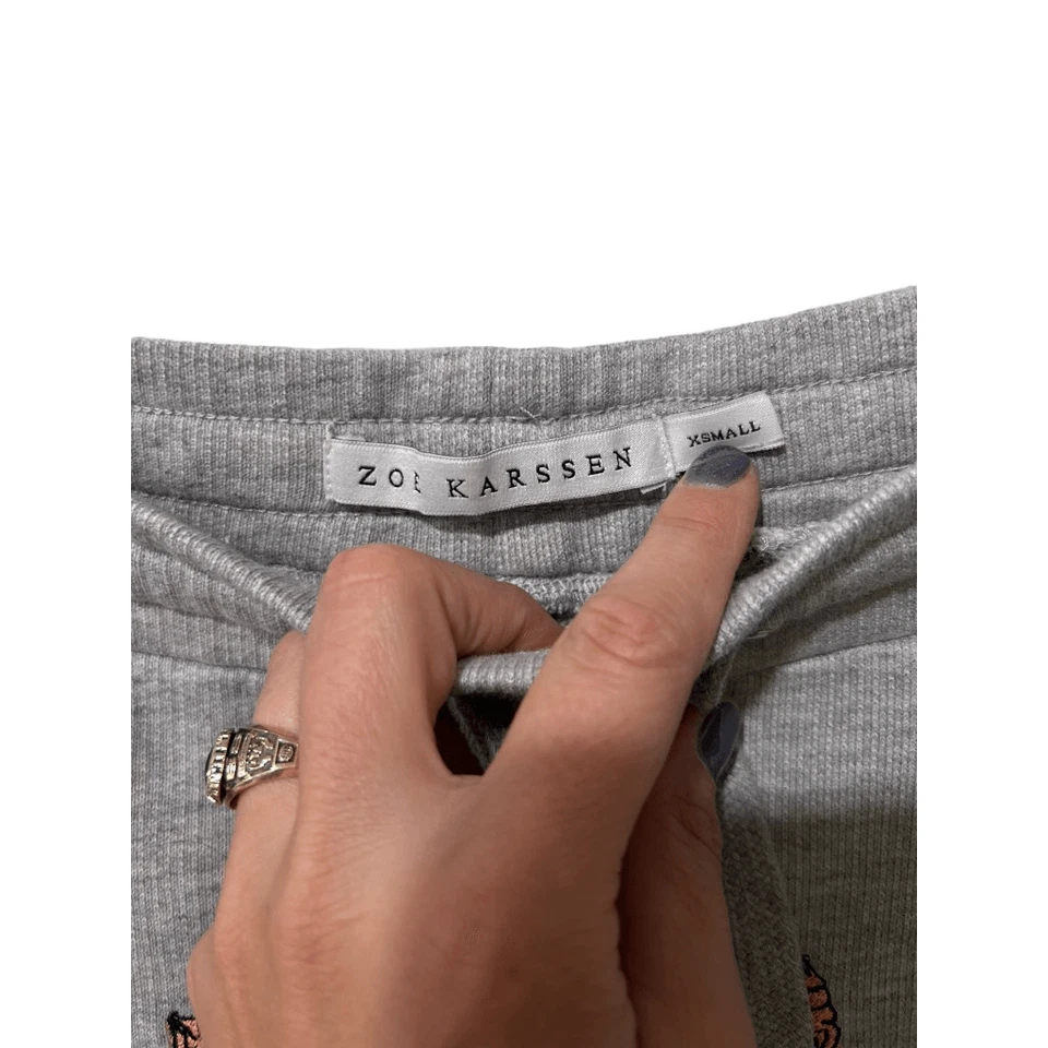 Zoe Karssen мороженое ребристый эластичный пояс шнурка бегун спортивные штаны серый XS - Изображение 2 из 4