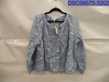 A.N.A. Women's Blue Blouse, Size=XL, Armpit to Armpit=24", Length=23"