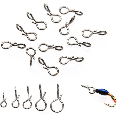 50~200 Pcs Fly Fishing No Knot Snaps Fast Easy Fly Hooks Lures Line Connector - Picture 4 of 12