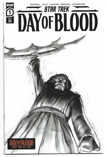 Star Trek Day of Blood #1 1:10 Malachi Ward B&W Variant IDW 2023 VF