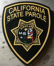 California State Parole 3D routed carved Patch Plaque Sign Custom