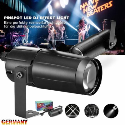 Weiß LED Punktstrahler Bühnenlicht Pinspot Beam Spotlight Disco DJ Weihnachten