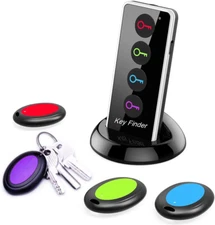 "Wireless Key Finder Set: 80Db+ RF Locator, 131Ft Range, 4 Receivers"