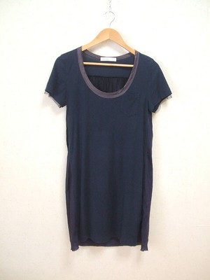 sacai luck Tulle short-sleeved switching dress size 2 Navy black 0 