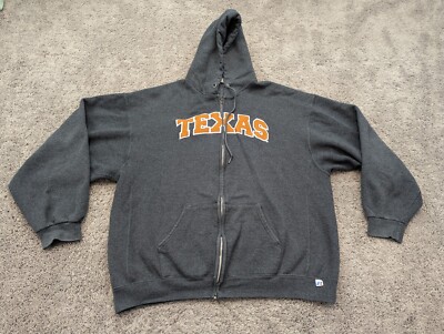 Vintage Russell Athletic Hoodie Jacket Mens XXL Gray Full Zip