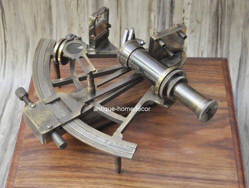 8" Brass Sextant – Nautical Antique Marine Captain Decor | Working Maritime Prop - Picture 8 of 10