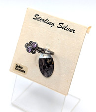 Sterling Silver Ring with Lavender Cubic Zirconia Stones Size 9 New