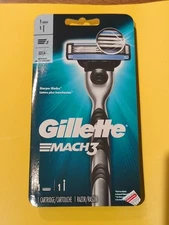 New Gillette Mach3 Razor Blade Shaver 1 Handle 1 Cartridge With 3 Blades