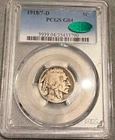 1918/7 D Buffalo Nickel  PCGS G 4 (CAC) Excellent Problem Free Original Key Date