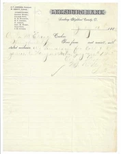 1883 Leesburg Ohio OH - Bank Letter - Names, ID'd