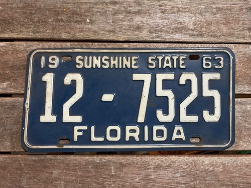 1963 FLORIDA LICENSE PLATE 12 7525 Lake County - 第 1/2 張圖片
