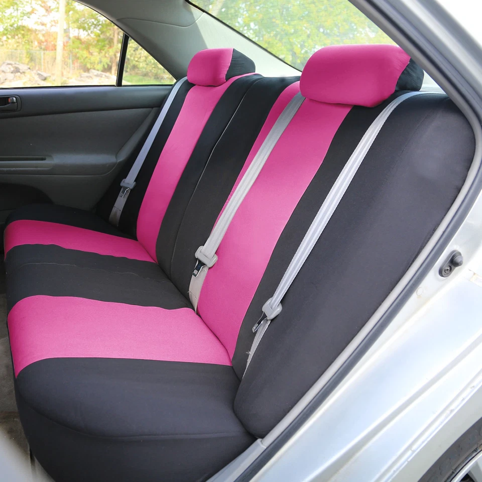 Fundas de asiento de coche FH Group para furgoneta SUV de 3 filas de 7 plazas ajuste universal rosa negro Foto 3 de 4