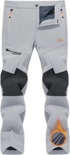 TACVASEN Men'S Snow Ski Pants Winter Fleece Lined Pants for Mens Water Resistant