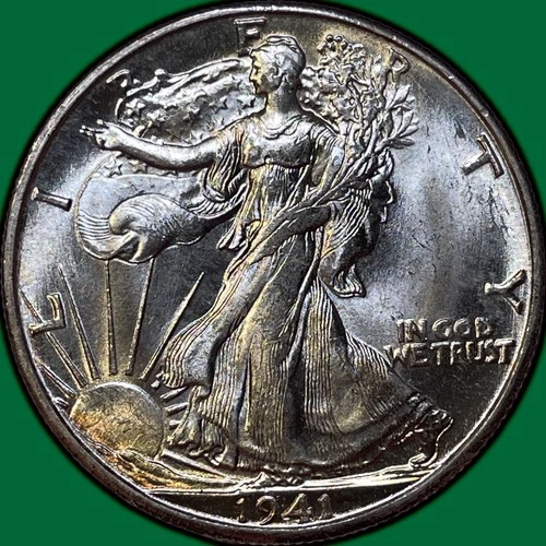 1941-D Walking Liberty Half Dollar Brilliant Uncirculated BU Coin #35560