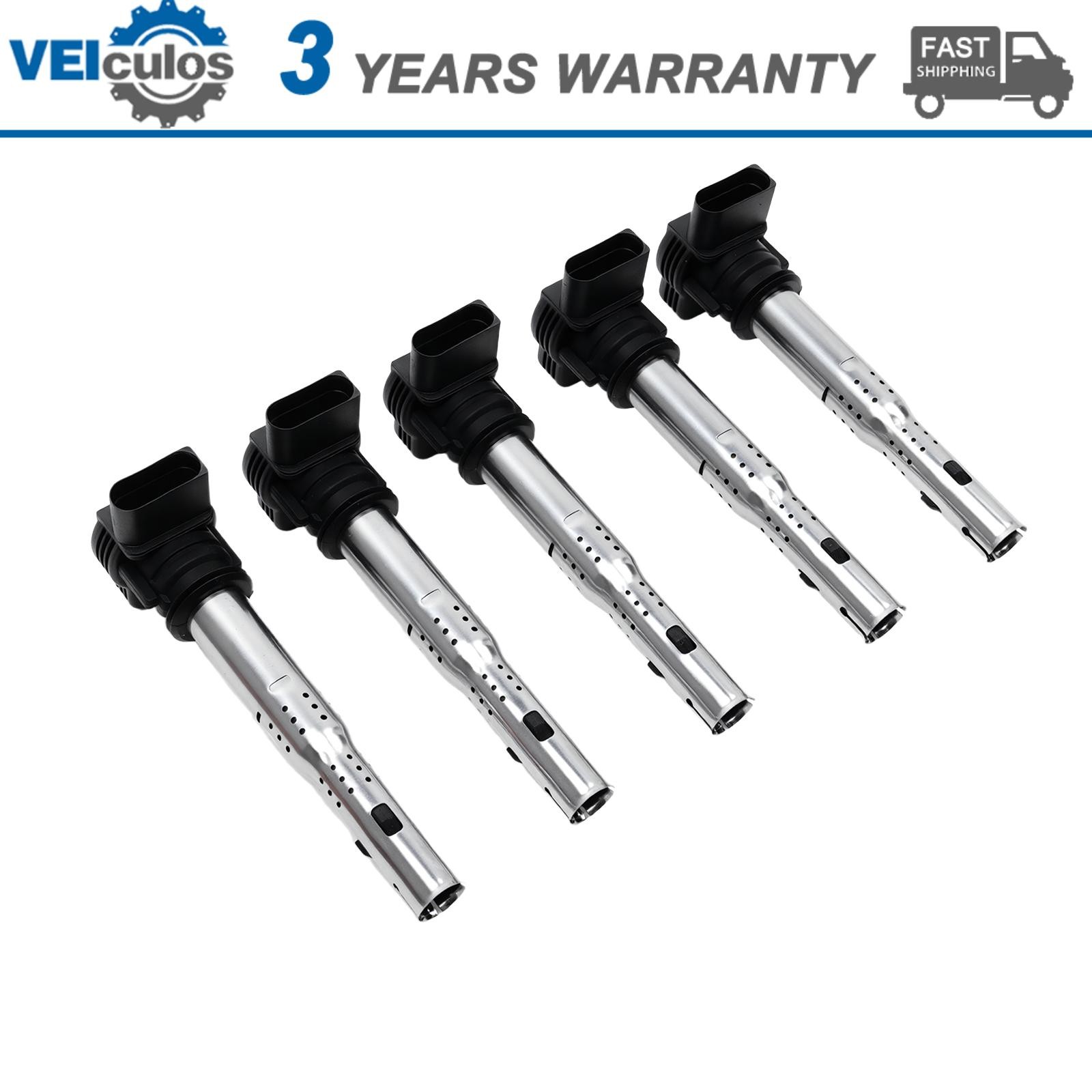 5Pc Ignition Coils for Volkswagen Jetta Beetle Golf 2007-2014 Audi TT Quattro