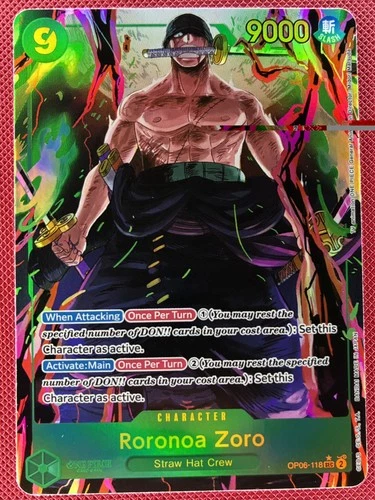 Roronoa Zoro OP06-118 Parallel Alt Art SEC-Wings of Captain-ONE PIECE NM