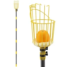 Heavy Duty Fruit Picker Tool with Fruit Basket Adjustable Splicing Extension