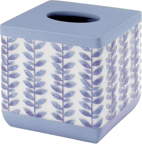 Monterey Collection Blue Resin Tissue Box Cover for Sophisticated Bathrooms - Picture 4 of 9