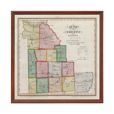 #ad #ad Old Map of Madison County NY 1840 Vintage New York Art $54.99