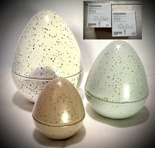 IKEA RADFRAGA Osterndekoration Dekoration 3-er Set Eier braun grau weiß NEU OVP