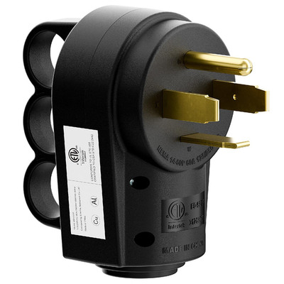 NEMA 14-60P Rewirable Plug, 60 Amp 125/250V 4-Prong Heavy-Duty Male Plug, ETL Li