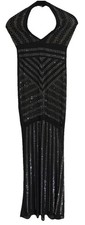 Black Rhinestone Halter Prom Dress Long Formal Evening Gown Bodycon Glam