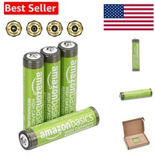 4-Pack Rechargeable AAA NiMH High-Capacity Batteries, 850 mAh, 1.2V, Recharge...