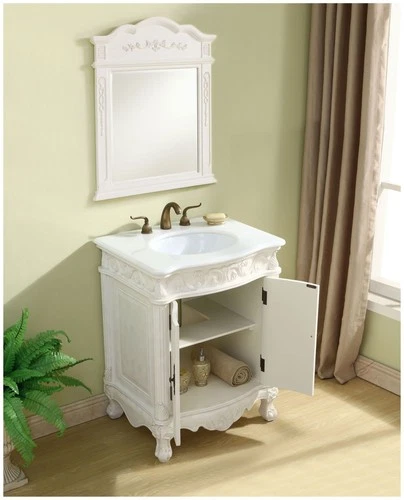 Elegant Lighting VF-1008-VW Danville 30" Tall Cabinet and Quartz - Vintage Mint - Picture 7 of 12