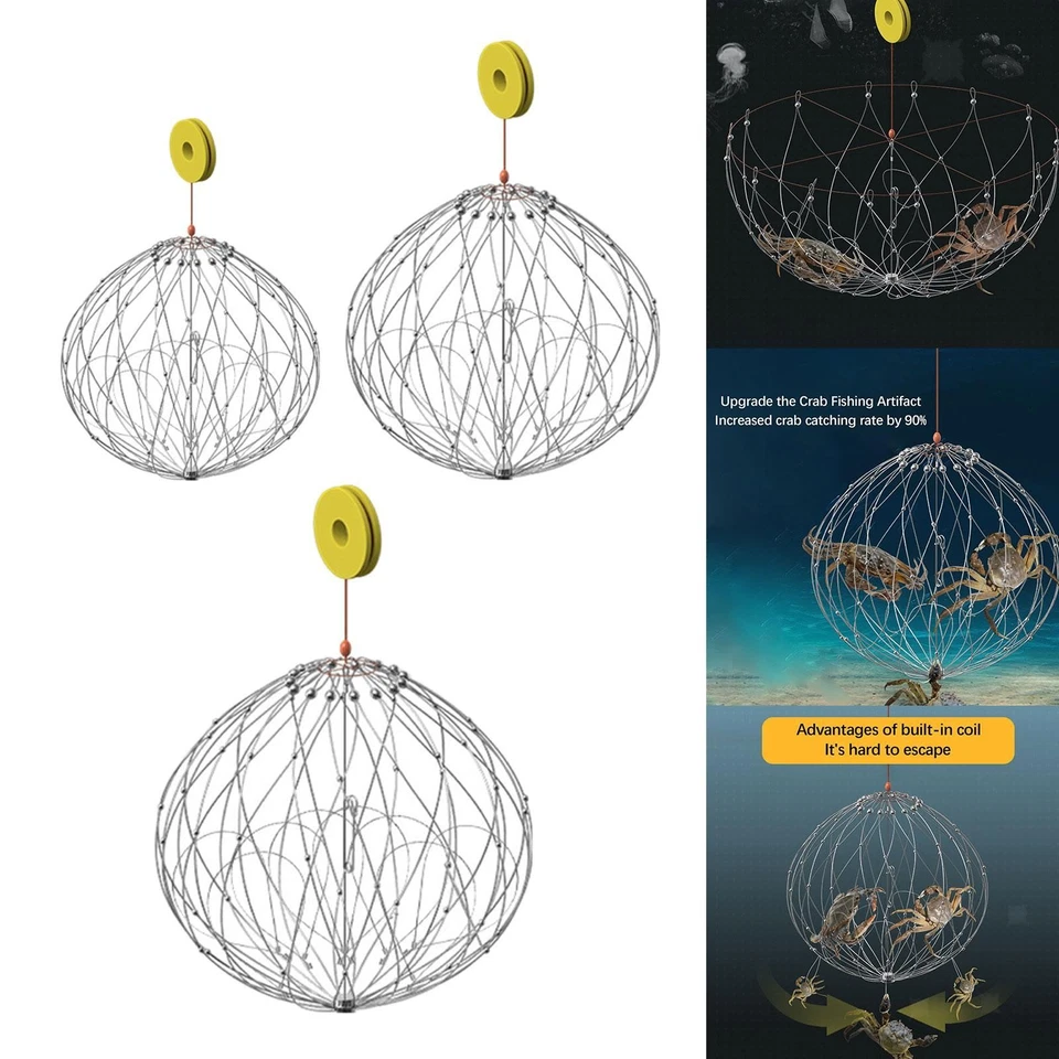 Attrezzatura da pesca con rete per granchi, apertura e chiusura automatica
