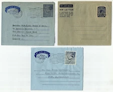 Aden 3 Aerogram 2 used 1 unused King GVI & QEII, sent from Crater Aden to Austri