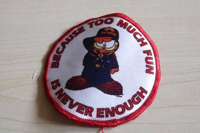 BSA Because Too Much Fun Is Never Enough Garfield the Cat Patch Boy Scouts
