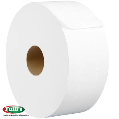 FULCARE (Pack of 6) High Quality Midi Jumbo Toilet Paper Tissue Rolls 250 Meter/ 3" Core