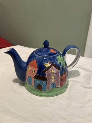 Herman Dodge & Son Teapot Hand Painted Marianne Vinich Design 1999 Vintage