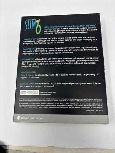 Debbie Siebers Slim In 6 Beachbody 3 DVD Set, Bonus & Workout Booklets Complete - Picture 2 of 6