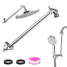 12-Inch Shower Head Extension Arm, Adjustable Shower Extension Arm, Stainless...