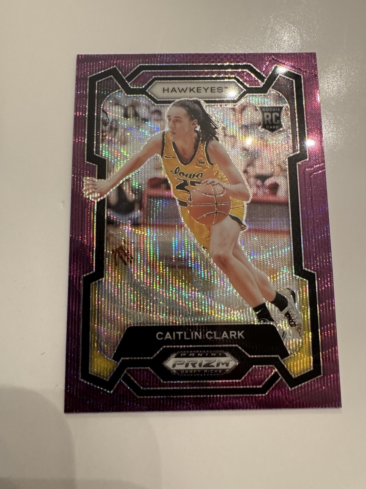 2024 Panini Prizm Draft Picks Purple Wave Prizm Caitlin Clark #57 Rookie RC